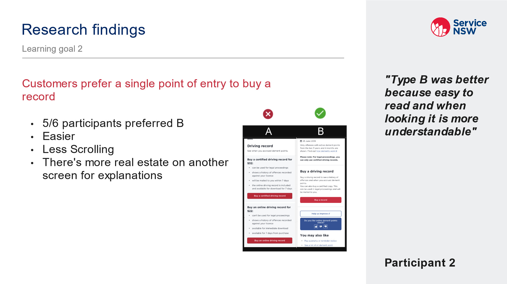 learning goal two findings slide