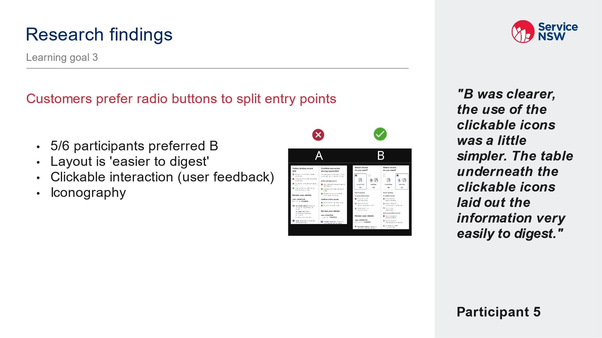 learning goal three findings slide