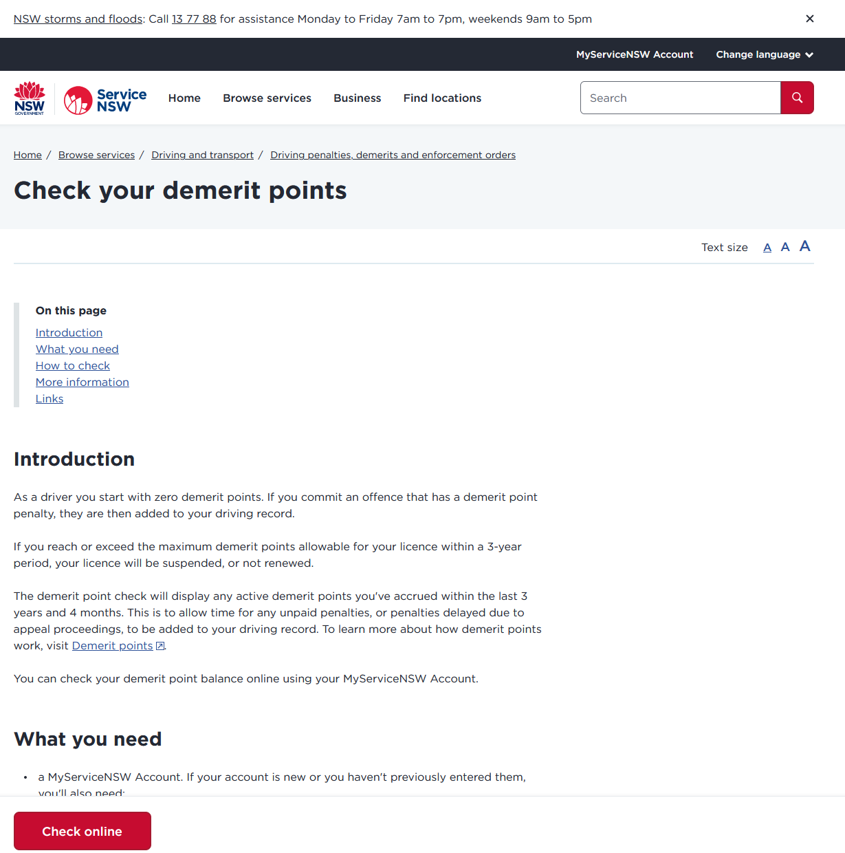 check demerit points cms entry